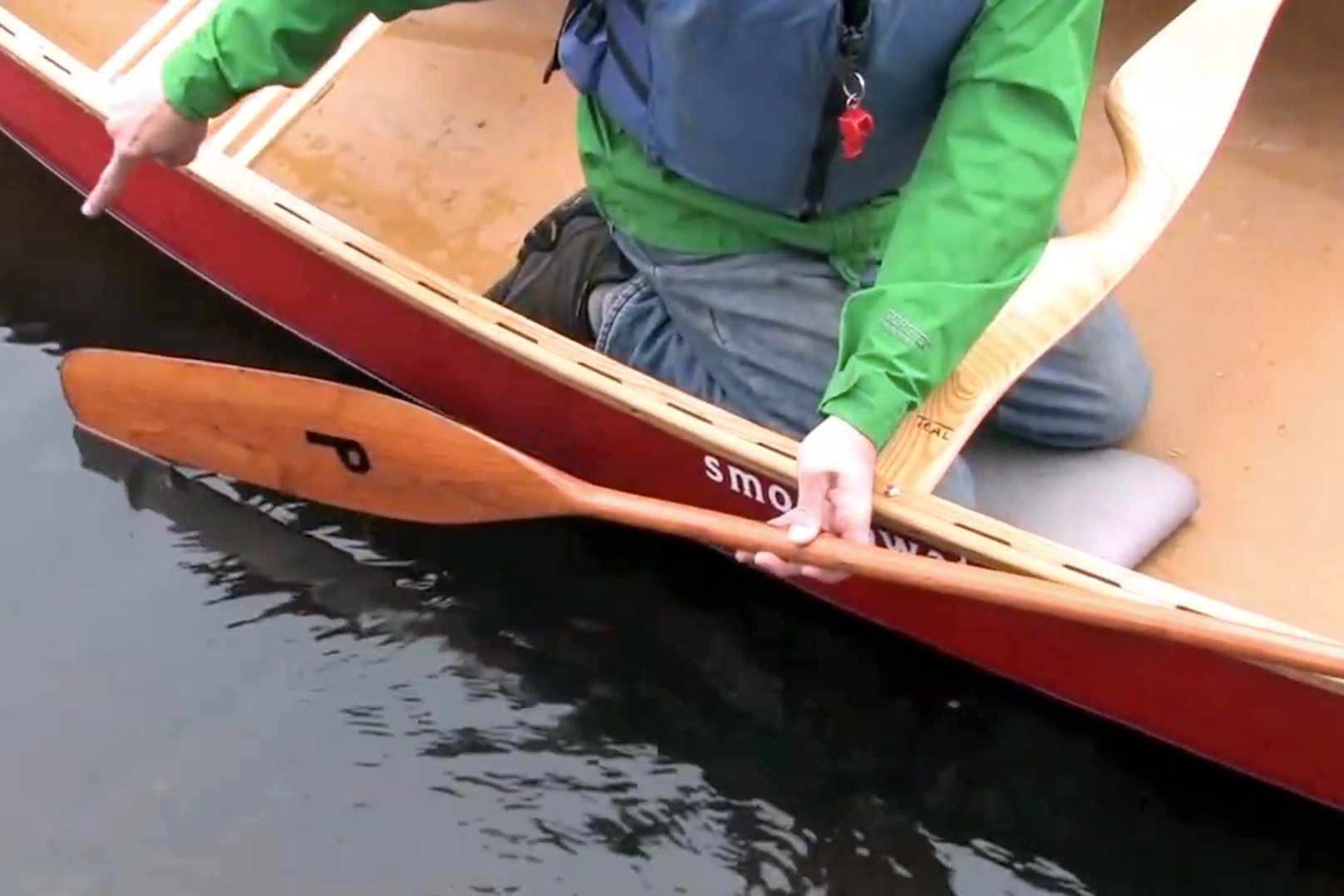 If the paddle blade is left running parallel with the canoe, it will not create the resistance needed to correct the boat's course with a J-stroke.