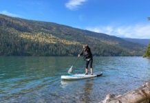 Brenna Kelly paddles the NRS Jukdo inflatable paddleboard