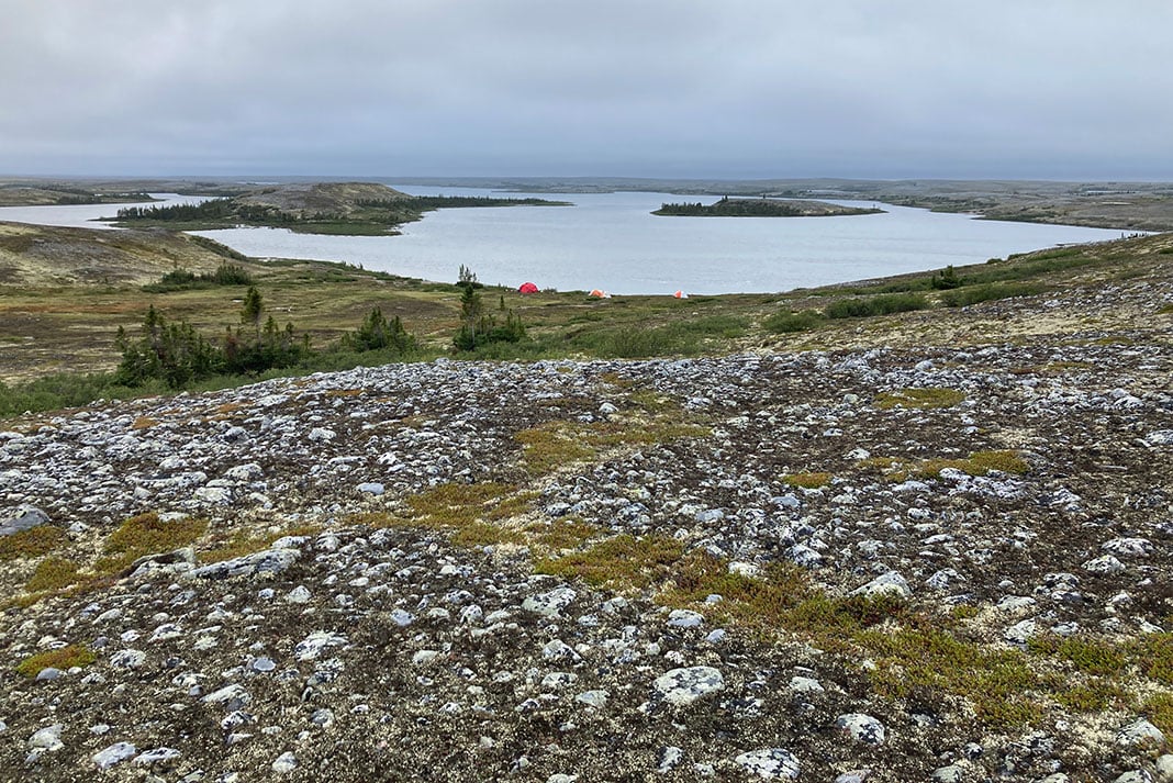 This hill was only 50 meters tall, but provided incredible views of the surrounding Barrenlands and camp down below