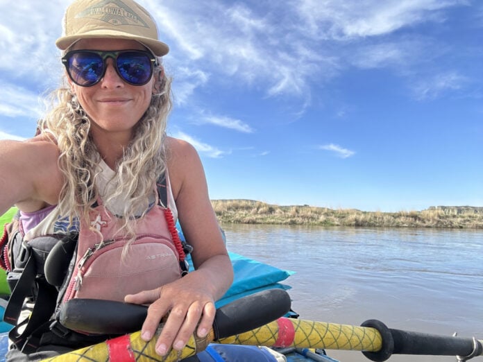 Woman rafting the Owyhee River.