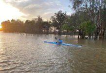 Dave Alley paddles the Murray River, setting a new speed record on Australia’s longest waterway