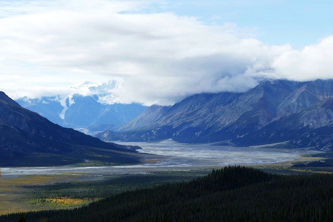 View of a river from Kluane National Park