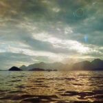 Beyond The Salish moody photo of the Salish Sea with water damage