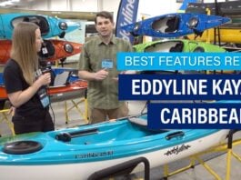 Eddyline Caribbean 10 recreational kayak on display at Canoecopia 2024