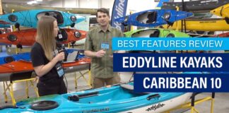 Eddyline Caribbean 10 recreational kayak on display at Canoecopia 2024