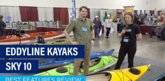 Eddyline Sky 10 recreational kayak on display at Canoecopia 2024