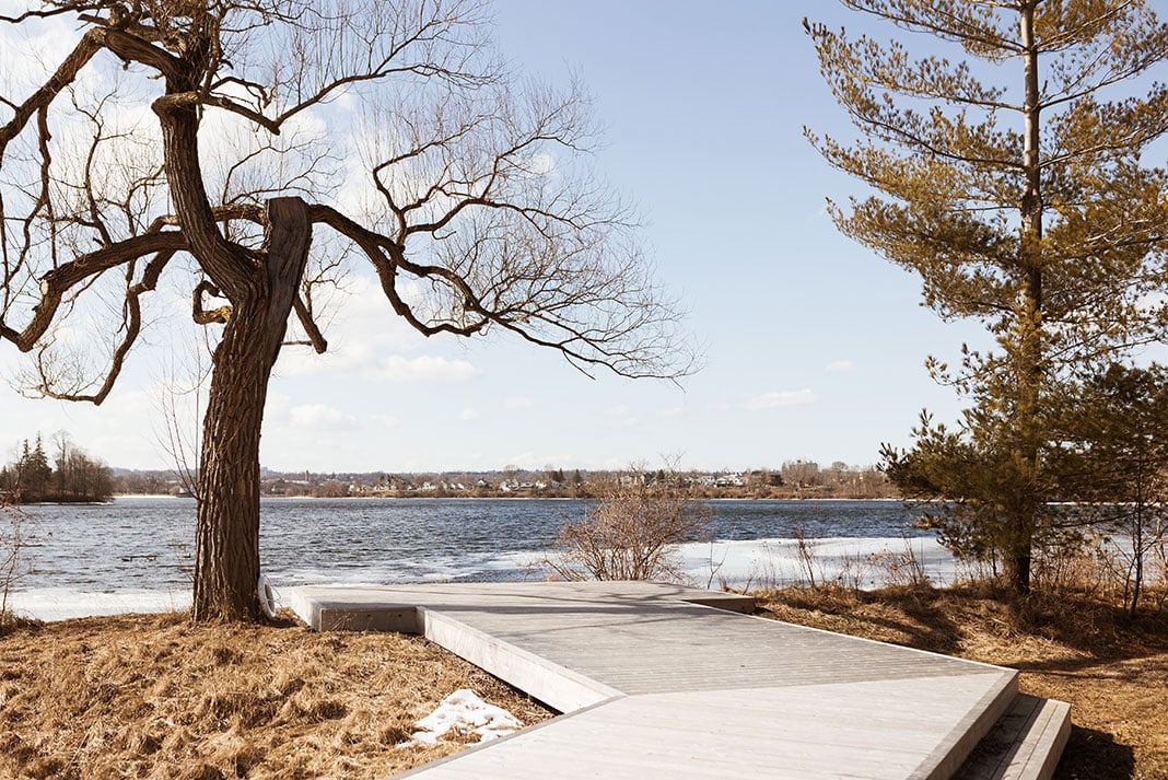 exterior walkway leading to Little Lake