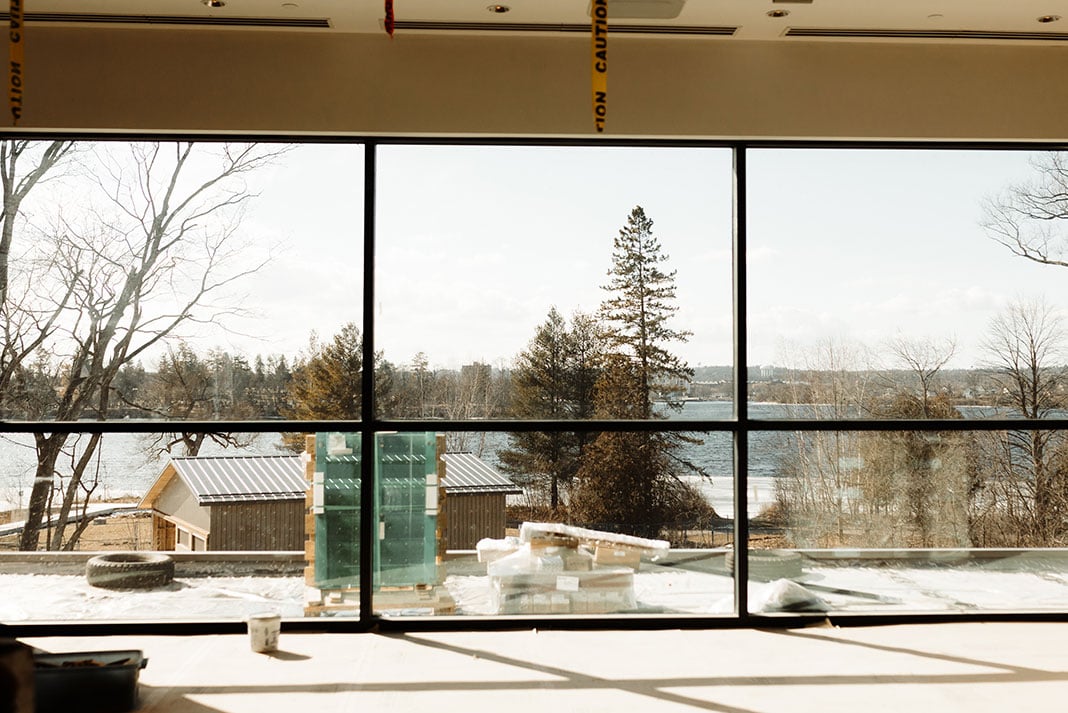 view out the windows at the new Canadian Canoe Museum