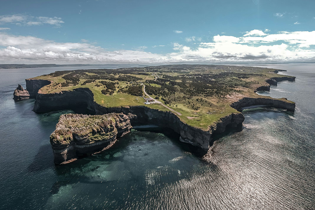 a rocky plateau island off the coast of Newfoundland and Labrador