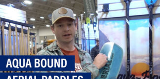 Brian Boyea, VP of Sales and Marketing at Aqua Bound demonstrates their new Aerial paddles