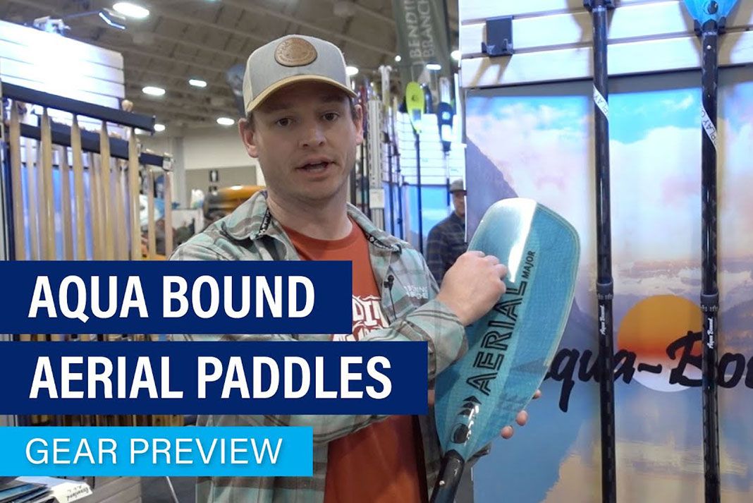 Brian Boyea, VP of Sales and Marketing at Aqua Bound demonstrates their new Aerial paddles