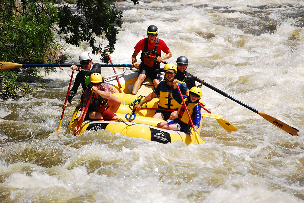 a group of rafters travel down the Hells Canyon section of the Klamath River