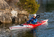 woman paddling the Norse Kayaks Ask touring kayak