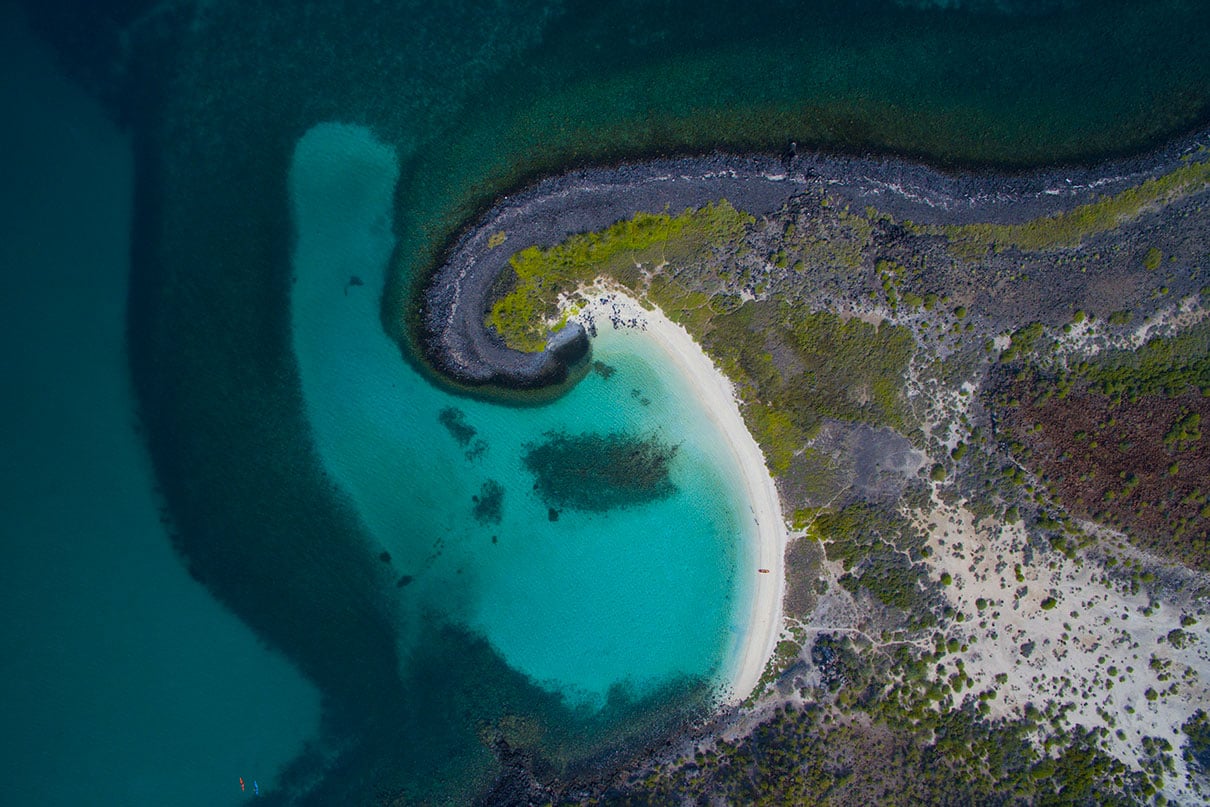 overhead photo of a idyllic beach in Baja, Mexico