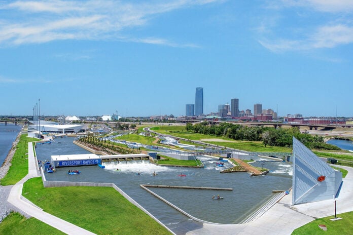 The view at Riversport OKC whitewater park, host of the first ever PTC Colab event