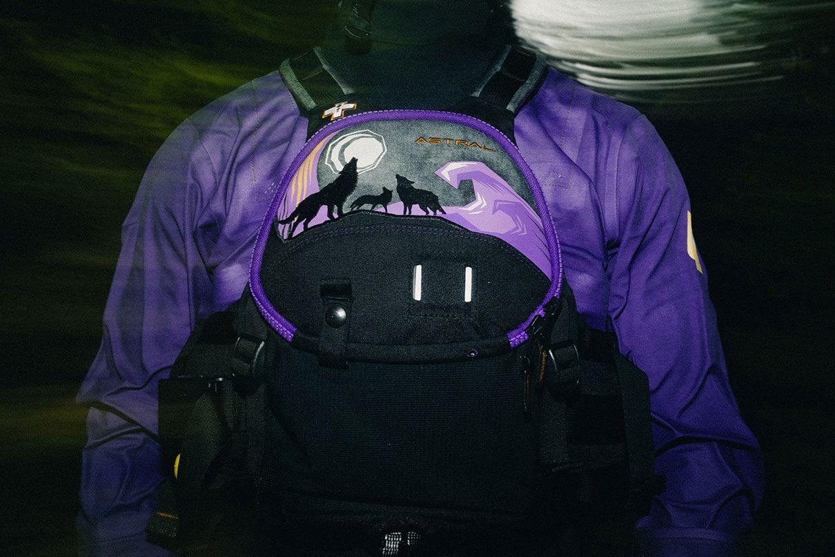 a promotional photo of the Astral GreenJacket life jacket