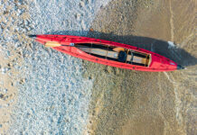 overhead shot of the Klepper Aerius 545 on a beach