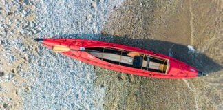 overhead shot of the Klepper Aerius 545 on a beach