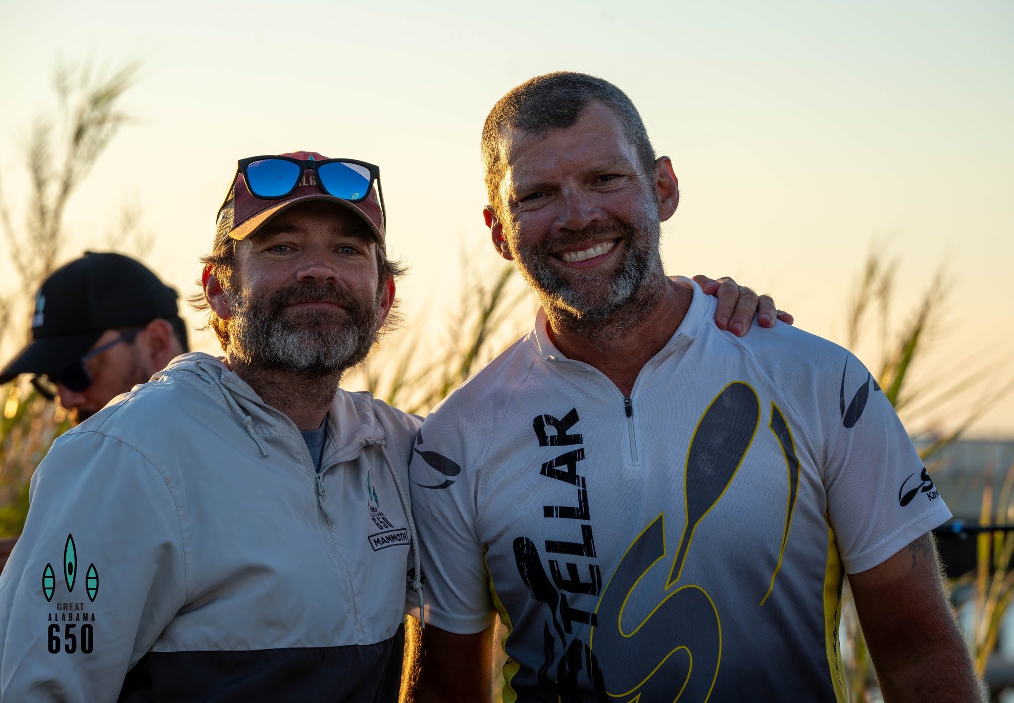 Race Director Greg Wingo and Trey Reavescelebrating at the finish line