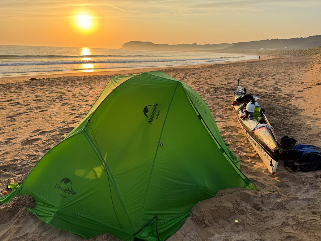 Beach camping along the Irish Coast. 