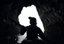 Ariel Gazarian paddles through sea caves on her solo circumnavigation of Ireland.