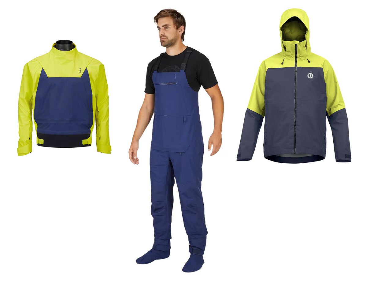 Mustang Survival Taku Dry Top, Bib Pants and Essential Jacket