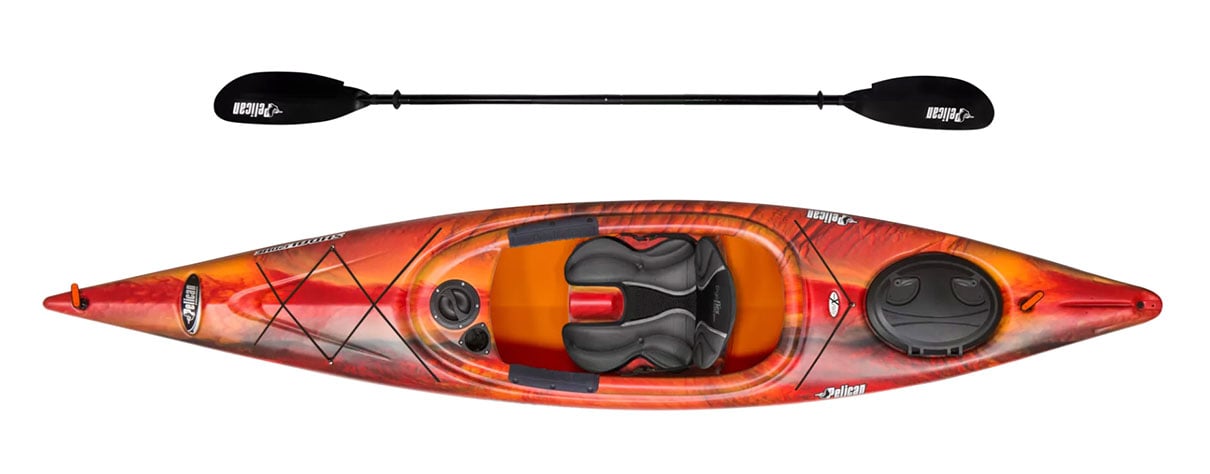 Pelican Shoal 120XE recreational kayak with paddle