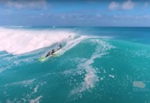 Canoe surfing the biggest swell in 30 years of Waikiki, Hawaii in outrigger canoes