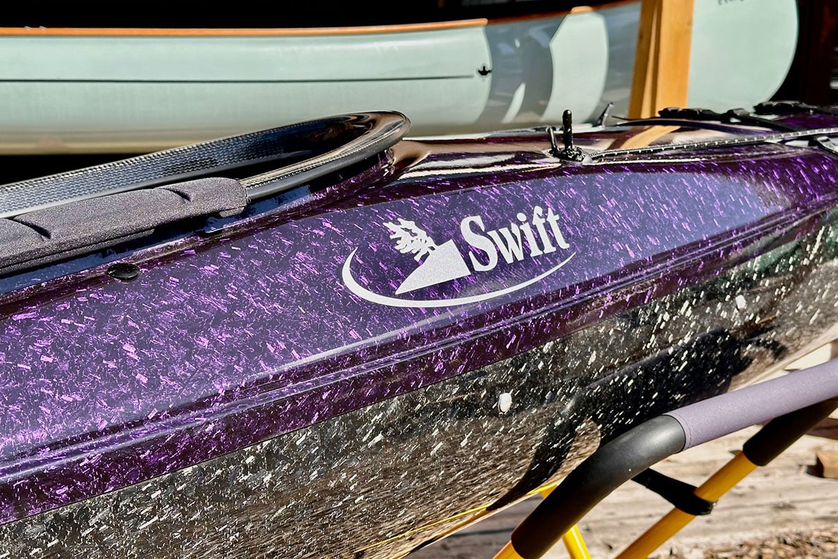 purple Swift Canoe boat with Forged Carbon material innovation