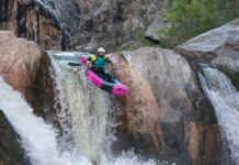 New Alpacka Rafts Mage descends waterfall