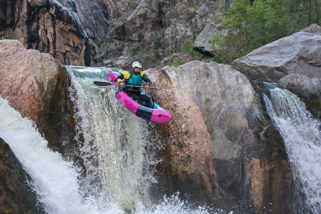 New Alpacka Rafts Mage descends waterfall