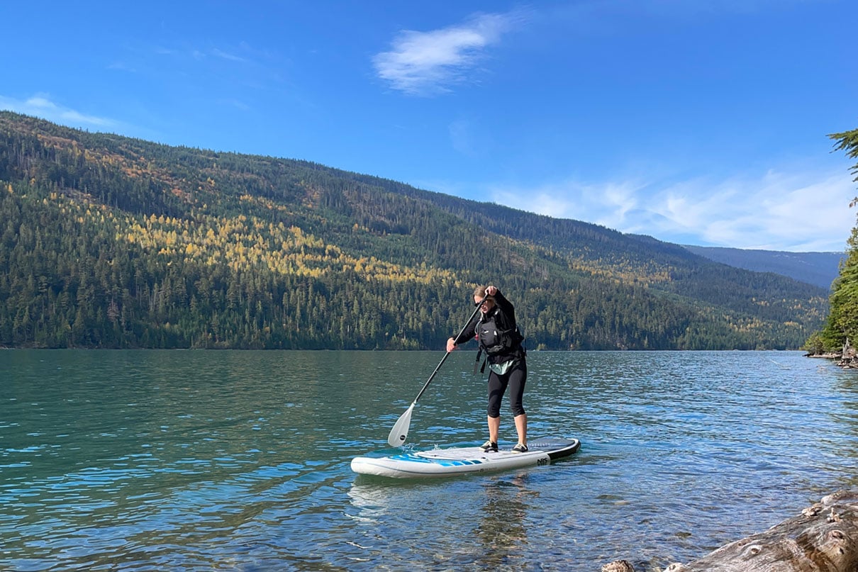 Brenna Kelly paddles the NRS Jukdo inflatable paddleboard