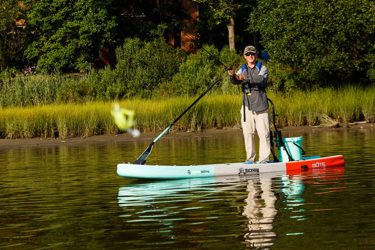 Ric Burnley paddles the BOTE Rackham Aero inflatable paddleboard