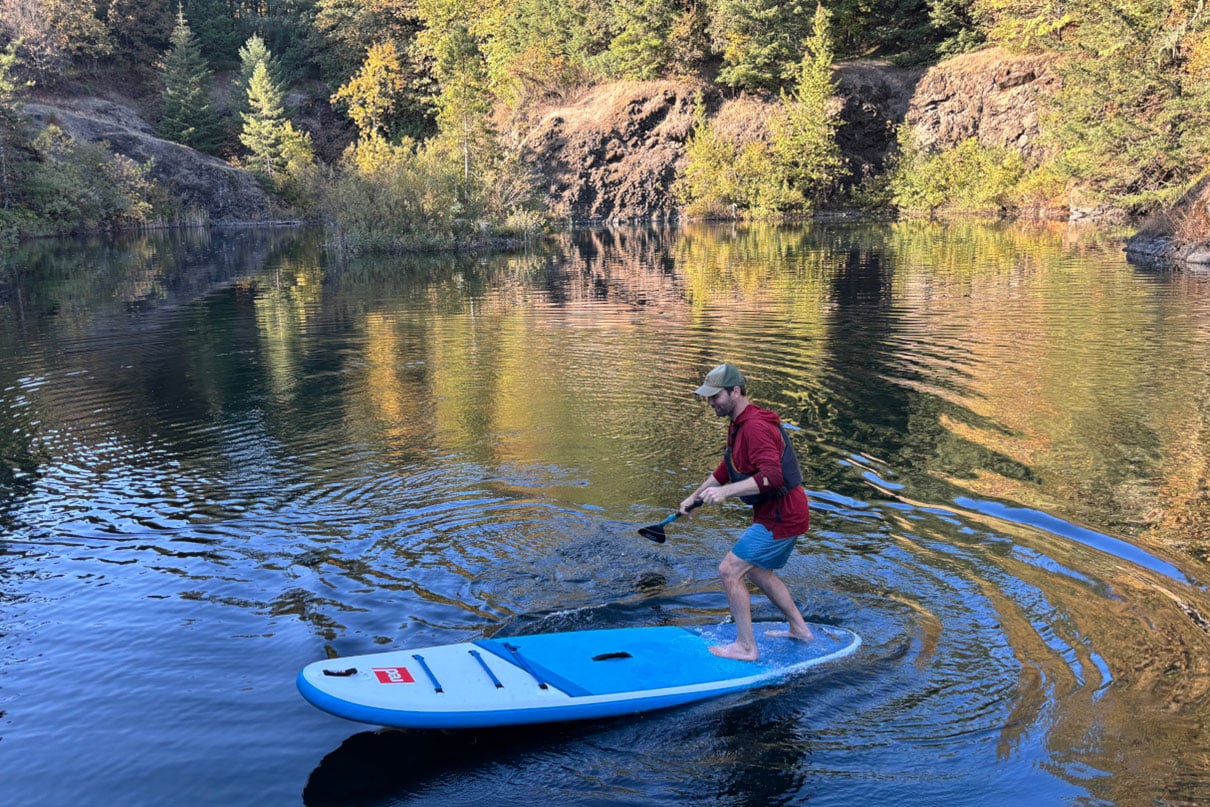 Joe Potoczak paddles the Red Ride MSL inflatable paddleboard