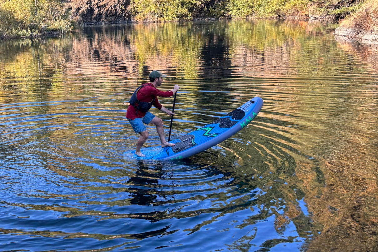 Joe Potoczak paddles the Hala Atcha 86 paddleboard