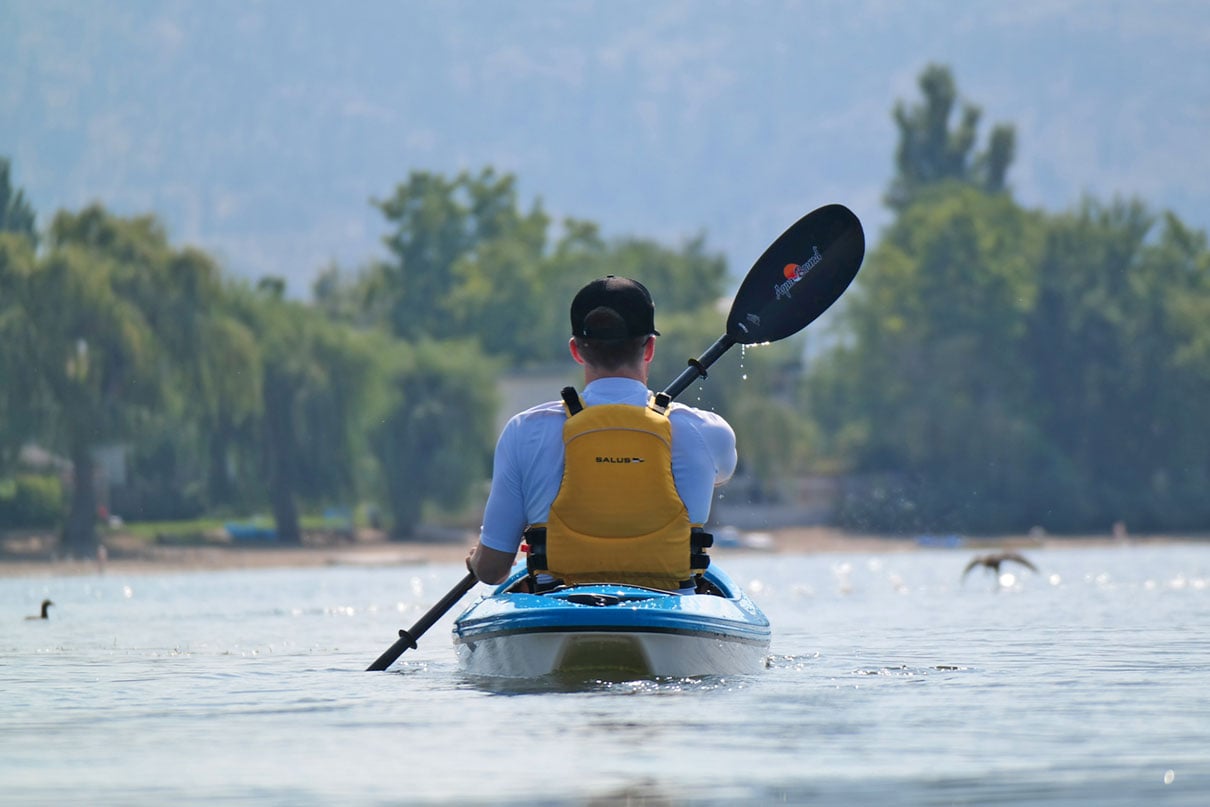 The Delta 10 and 12AR recreational kayaks utilize a unique design with a stable pontoon hull in the stern transitioning to a V-hull from under the paddler to the bow