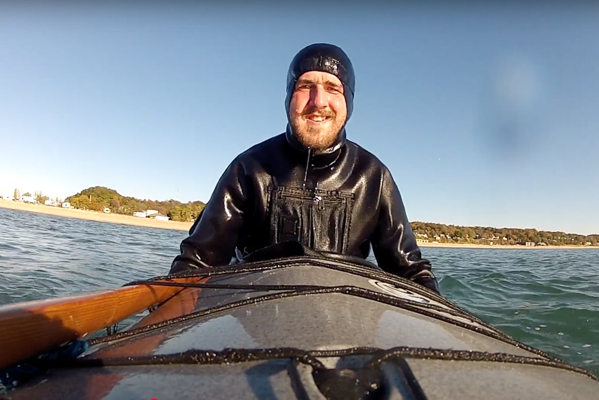 Tim Gallaway after a Greenland hand roll