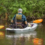 Pelican kayak on the water.