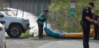 After being swept over the Dock Street Dam in Harrisburg, Pennsylvania, two kayakers are safe and one of the two boats has been recovered.