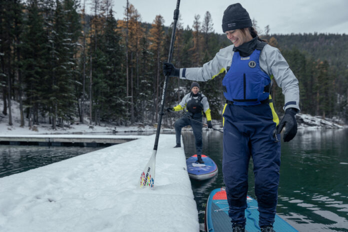 Woman in Mustang Helix drysuit.
